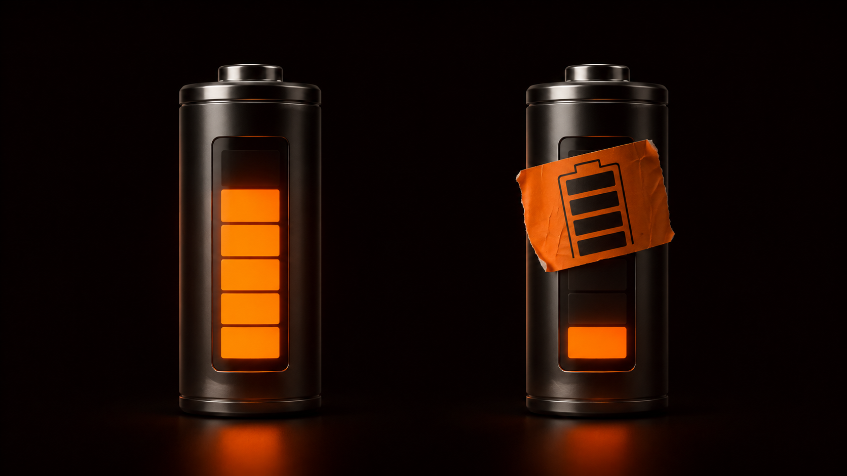 Battery metaphor for resolved energy versus masked depletion — borrowed energy concept