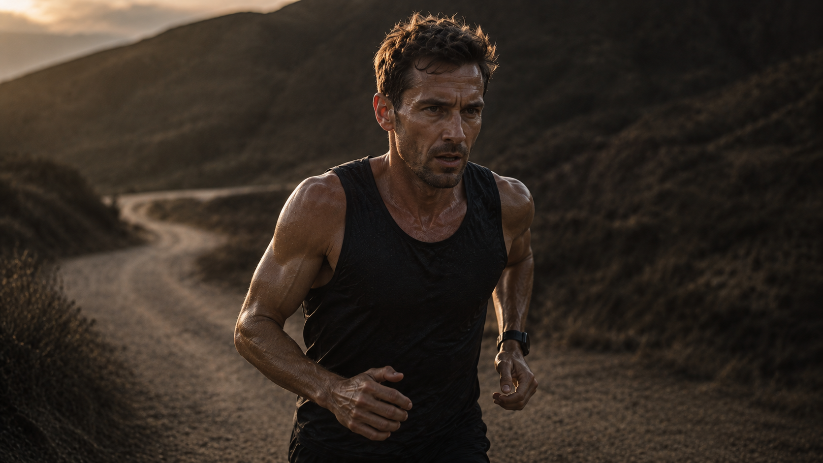 Runner experiencing glycogen depletion during exercise — muscle glycogen versus blood glucose failure signals at high intensity