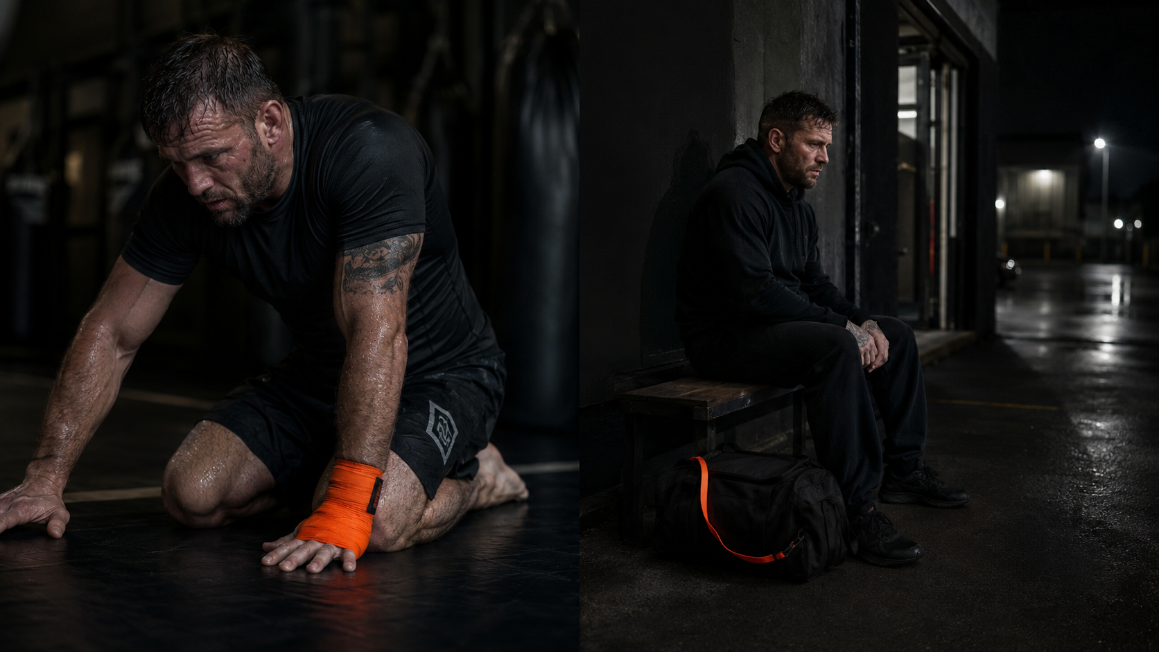 Two failure modes: athlete overreaching mid-session left, athlete avoiding training entirely right