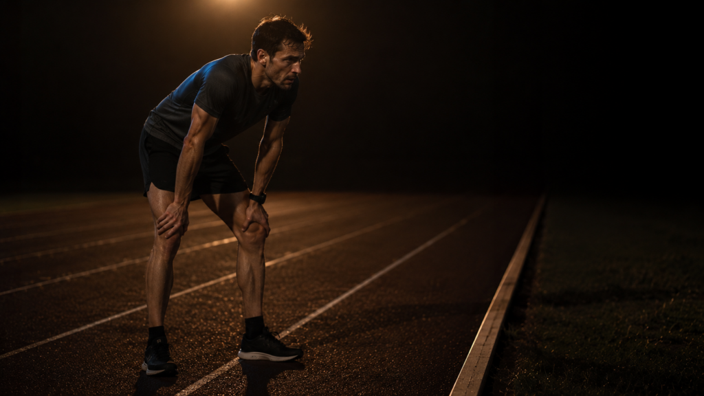 Athlete stopping voluntarily before muscle failure — the central governor theory of fatigue illustrated
