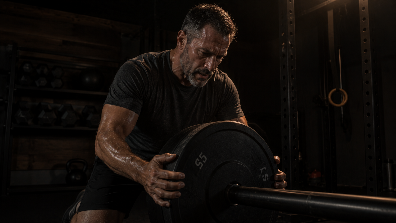 Male athlete in 50s pushing through a training session despite declining output, increasing load when recovery is the appropriate response