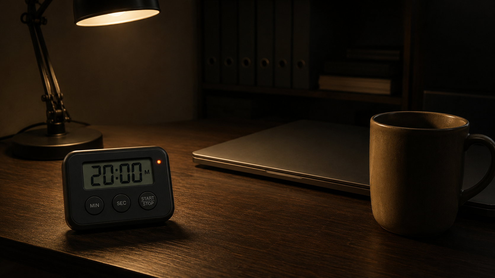 Desk timer set to 20 minutes beside a closed laptop, do naps help with muscle recovery? 